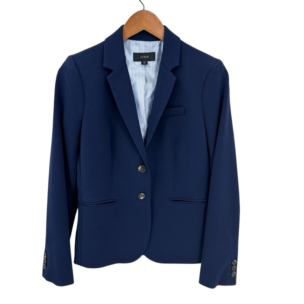 J. CREW Jacket Blazer Schoolboy Suit Coat Stretch Blue